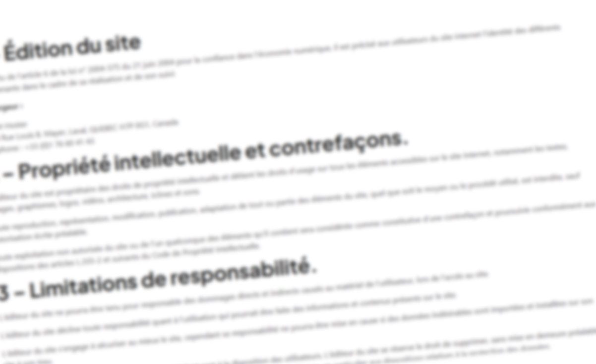 Capture d'écran de mentions légales